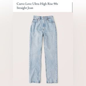 Abercrombie Curve Love 90s High Rise Straight Leg Jeans